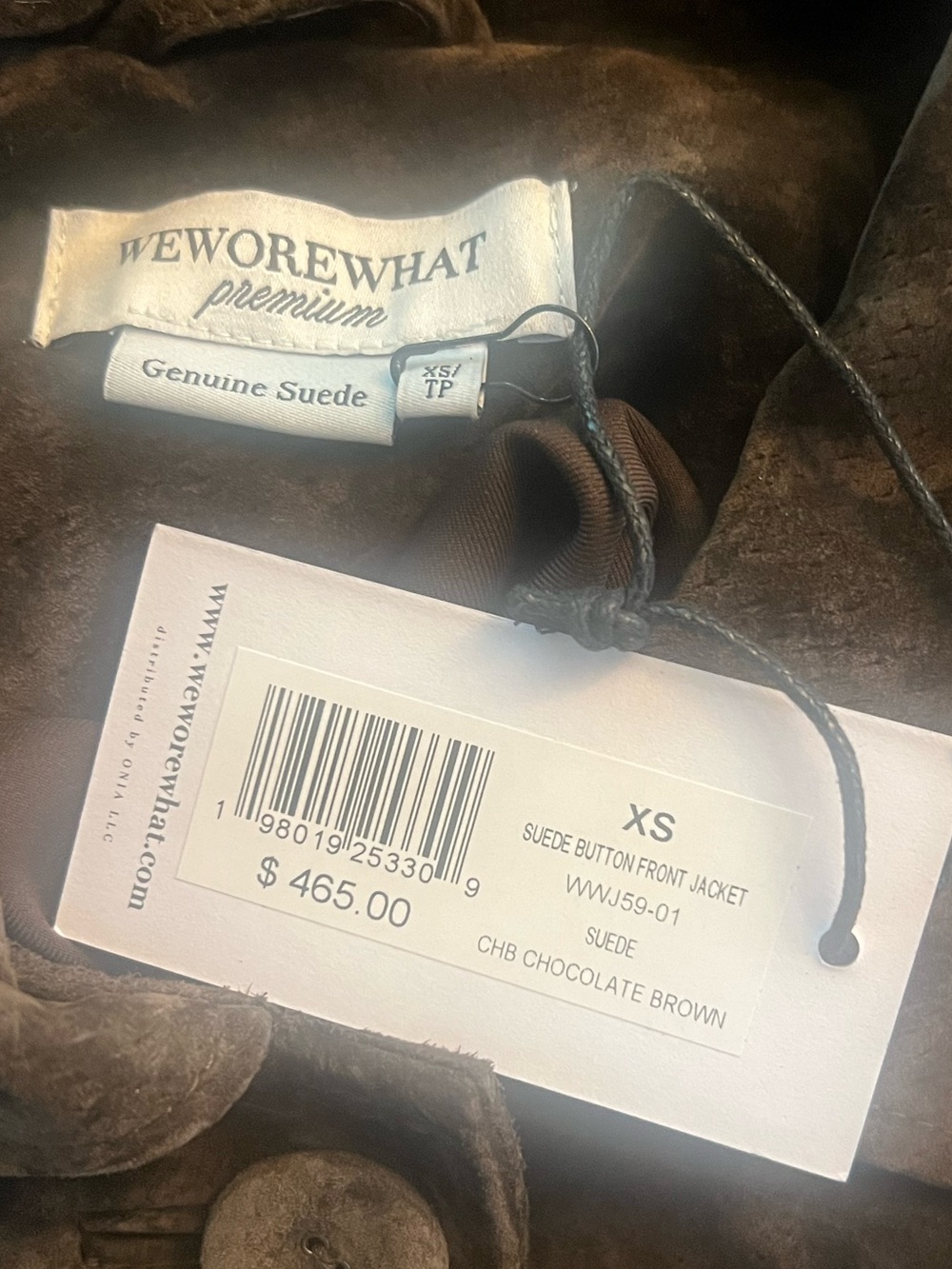 We Wore What Suze XS Premium Suede Button Front Jacket NWT - Picture 8 of 8